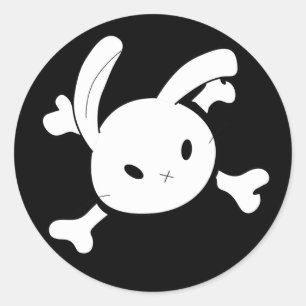 Sticker Rond crâne de lapin