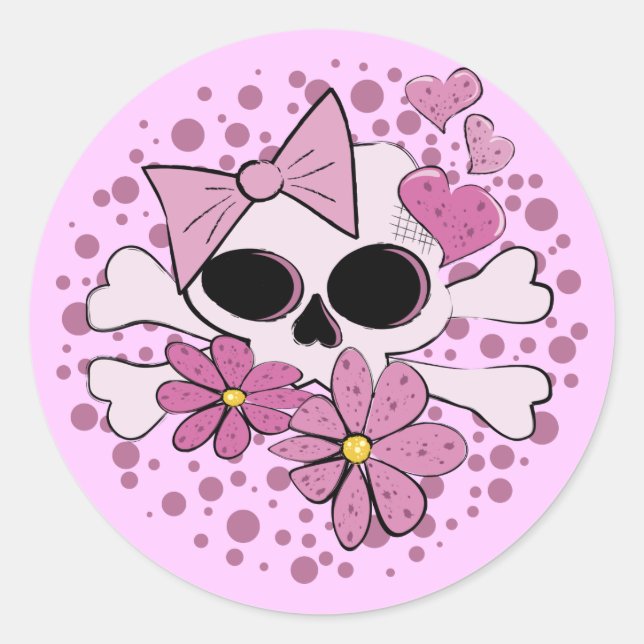 Sticker Rond Crâne de punk (Devant)