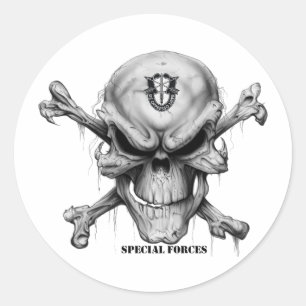 Sticker Rond Crâne de SF