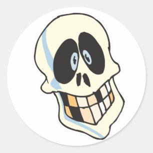 Sticker Rond crâne de squelette grinçant