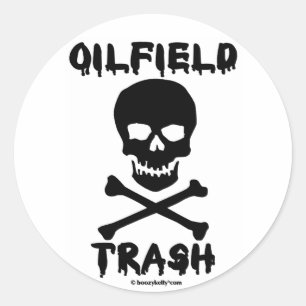 Sticker Rond Crâne, déchets de gisement de pétrole,