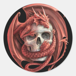 Sticker Rond Crâne dragon