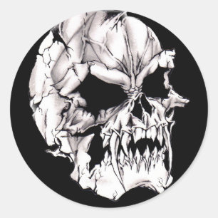 Sticker Rond Crâne du vil vampire