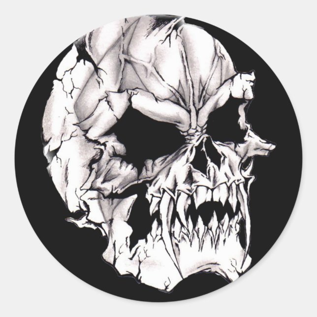 Sticker Rond Crâne du vil vampire (Devant)