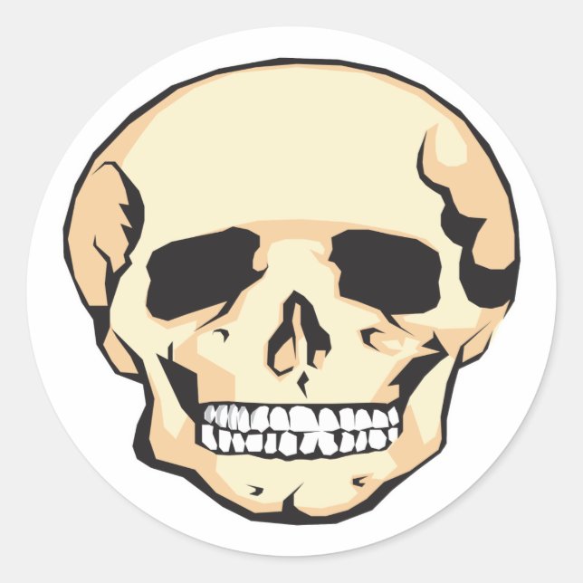 Sticker Rond Crâne effrayant (Devant)