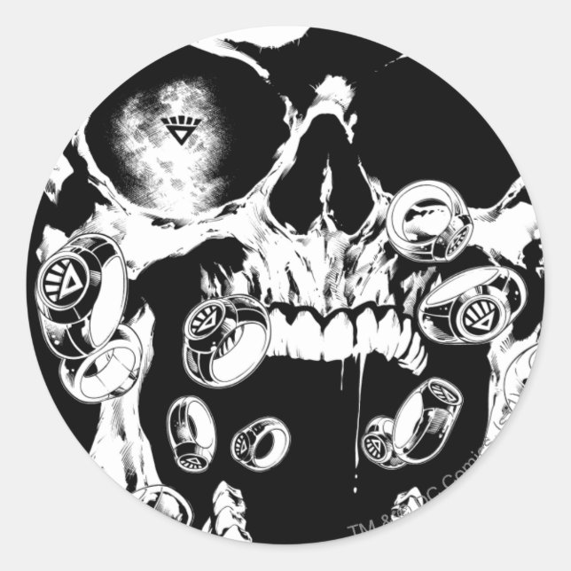 Sticker Rond Crâne et anneaux (Devant)