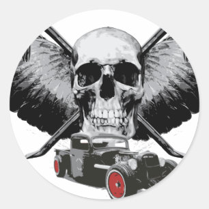 Sticker Rond Crâne et barres d'appui