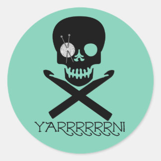 Sticker Rond Crâne et crochets