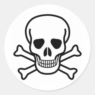 Sticker Rond Crâne et os