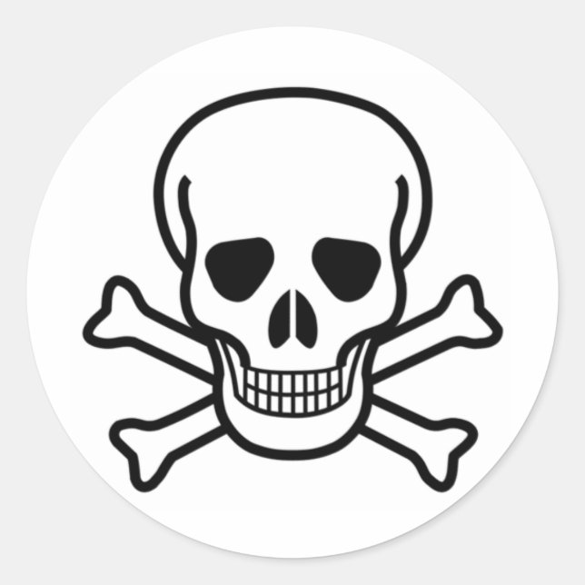 Sticker Rond Crâne et os (Devant)