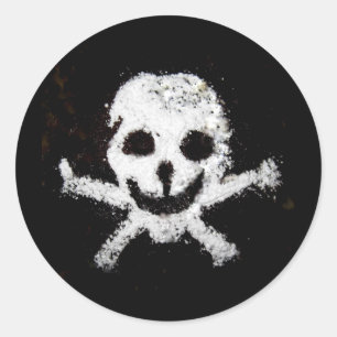 Sticker Rond Crâne et os croisés