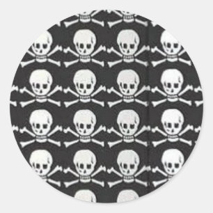 Sticker Rond Crâne et os croisés