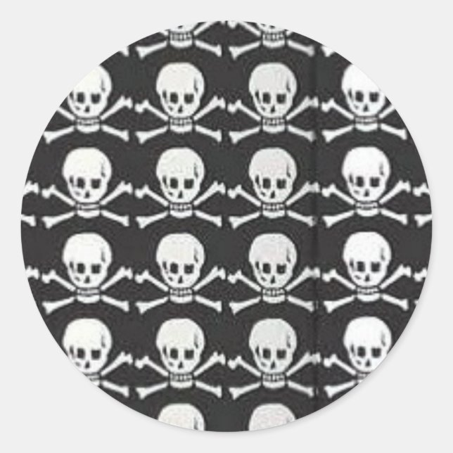 Sticker Rond Crâne et os croisés (Devant)