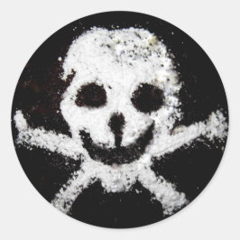 Sticker Rond Crâne et os croisés