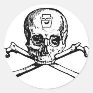 Sticker Rond Crâne et os - Secret Society