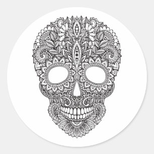 Sticker Rond Crâne humain inspiré