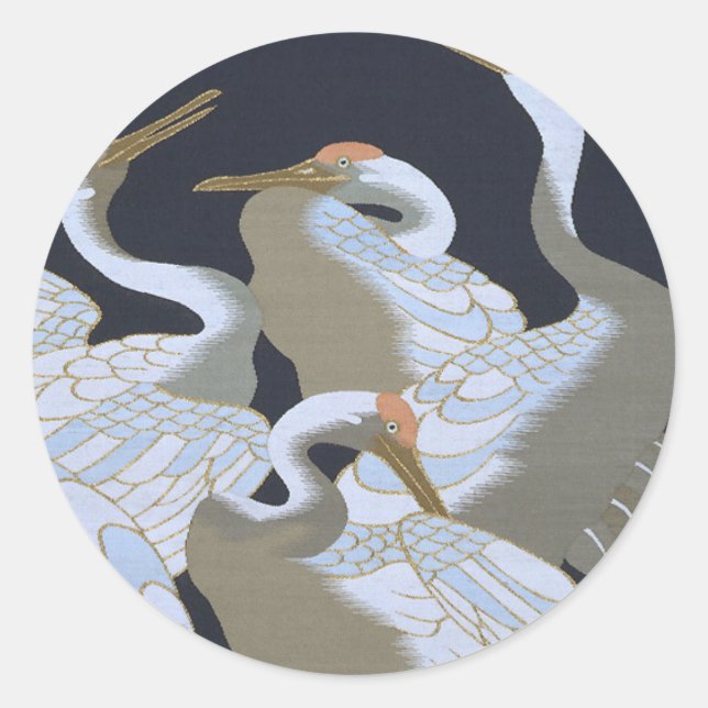 STICKER ROND CRANE JAPONAISE (Devant)