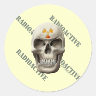 Sticker Rond Crâne mauvais radioactif