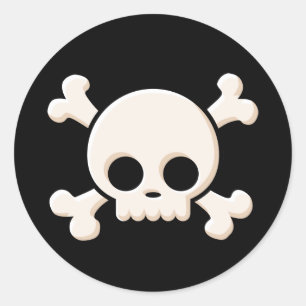 Sticker Rond Crâne mignon