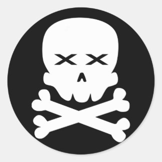Sticker Rond Crâne mort