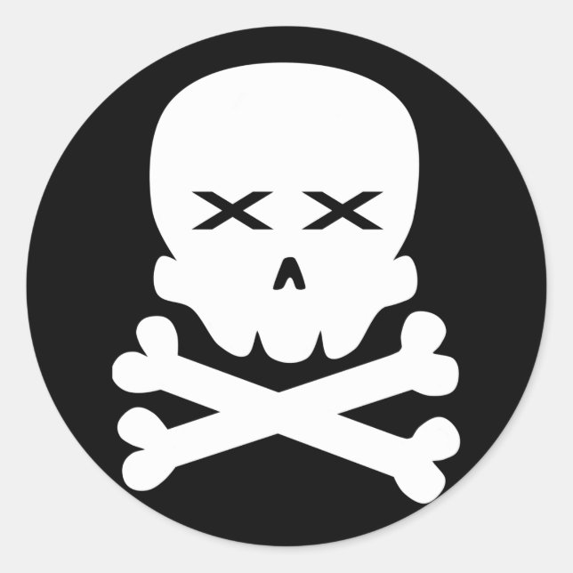 Sticker Rond Crâne mort (Devant)