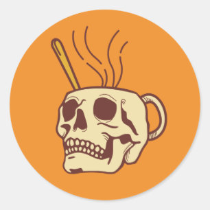 Sticker Rond Crâne moto