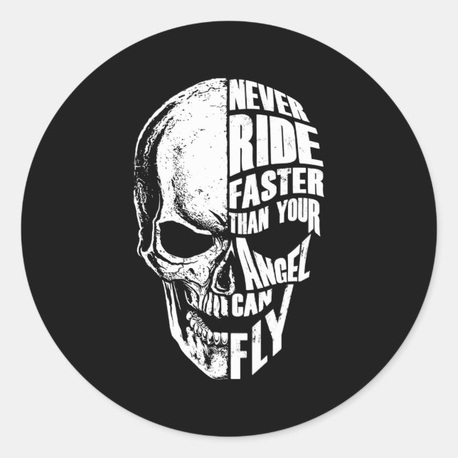 Sticker Rond Crâne moto pour (Devant)