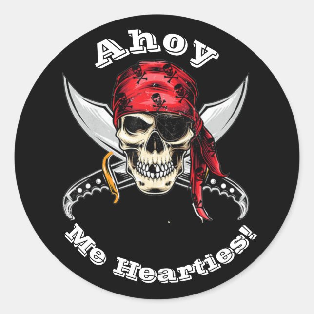 Sticker Rond Crâne n os Pirate Legend (Devant)