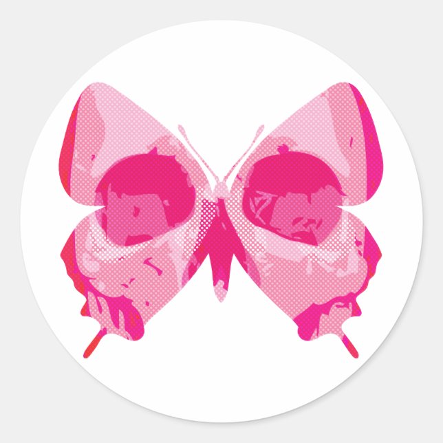 Sticker Rond Crâne papillon (Devant)