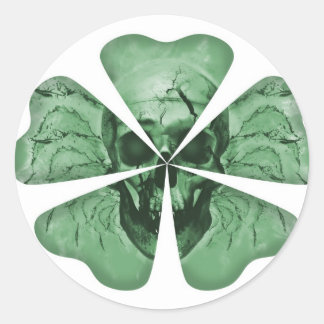 Sticker Rond Crâne shamrock