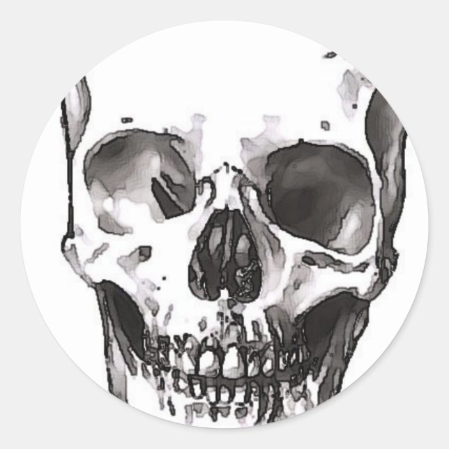 Sticker Rond Crâne souriant (Devant)