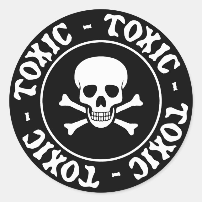 Sticker Rond Crâne toxique (Devant)