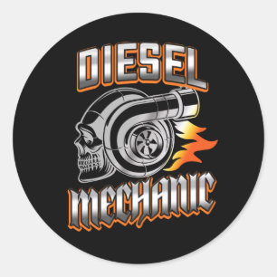 Sticker Rond Crâne Turbocompresseur mécanique diesel