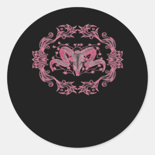 Sticker Rond Crâne Whimsigoth esthétique