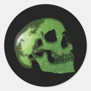 Sticker Rond "Crânes de galaxie" (Toxique - crâne unique)