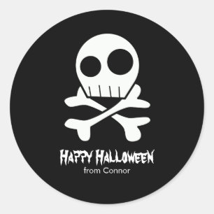 Sticker Rond Crânes et os Enfants Halloween