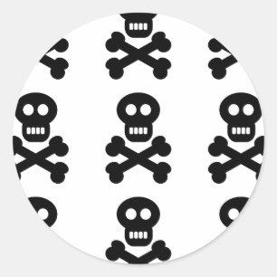 Sticker Rond Crânes noirs
