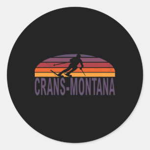 Sticker Rond Crans-montana Swiss Alpes Suisse Ski Snowboard