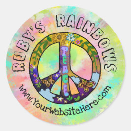 Sticker Rond Cravate-Dye Art et Bohemian Appreal Business