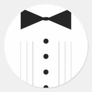 Sticker Rond cravate noire tuxedo