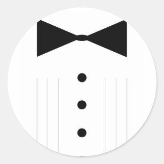 Sticker Rond cravate noire tuxedo