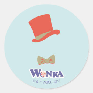 Sticker Rond Cravate Wonka Top Hat & Bow