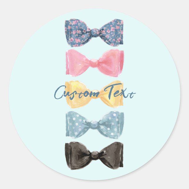 Sticker Rond Cravates Bow personnalisés (Devant)