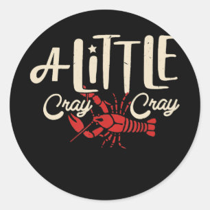 Sticker Rond Crawfish Faire Bouillir Un Peu Cray Émets Bois Hom