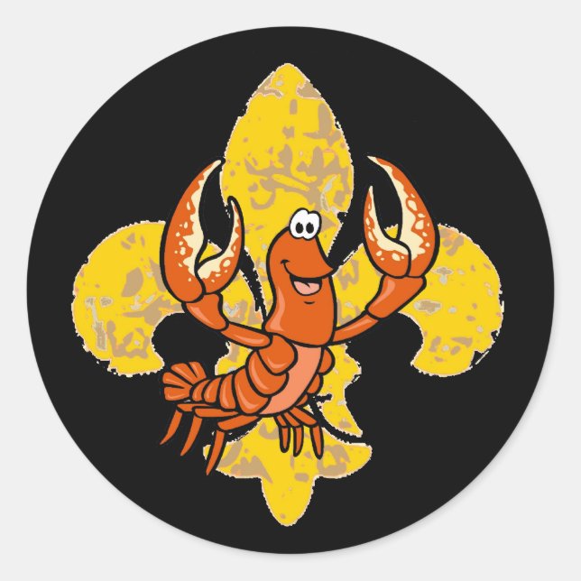 Sticker Rond Crawfish Fleur De Lis (Devant)