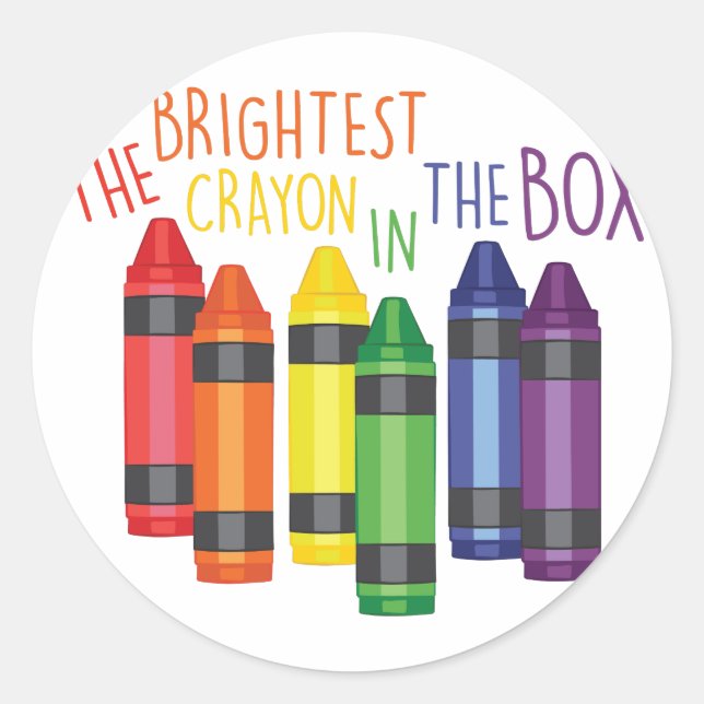 Sticker Rond Crayon le plus brillant (Devant)