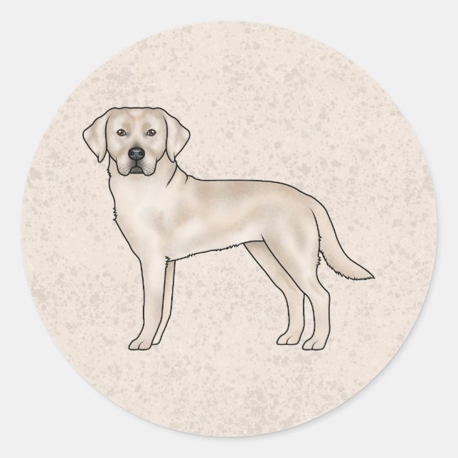 Sticker Rond Cream Labrador Retriever mignonne Lab Dog debout (Devant)