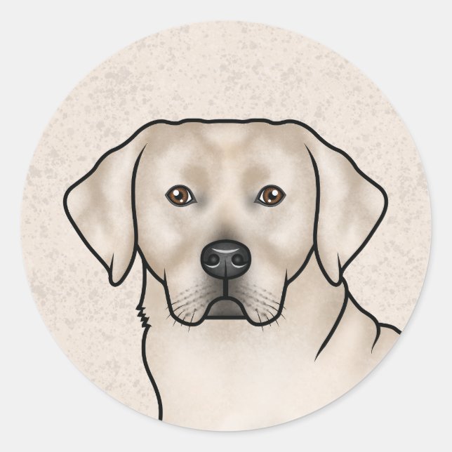 Sticker Rond Cream Labrador Retriever mignonne Lab Portrait de  (Devant)