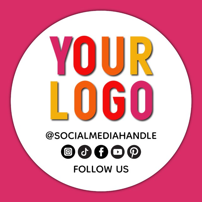 Sticker Rond Create Your Own Custom Social Media Business Logo (Créateur téléchargé)