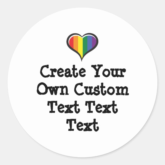 Sticker Rond Create your own custom text white Bkgd Ver (Devant)
